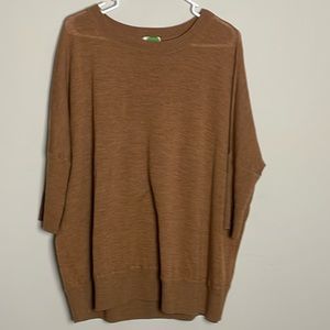 Anthropologie Cinnamon Brown Ribbed hem and sleeve Pullover sweater- Medium